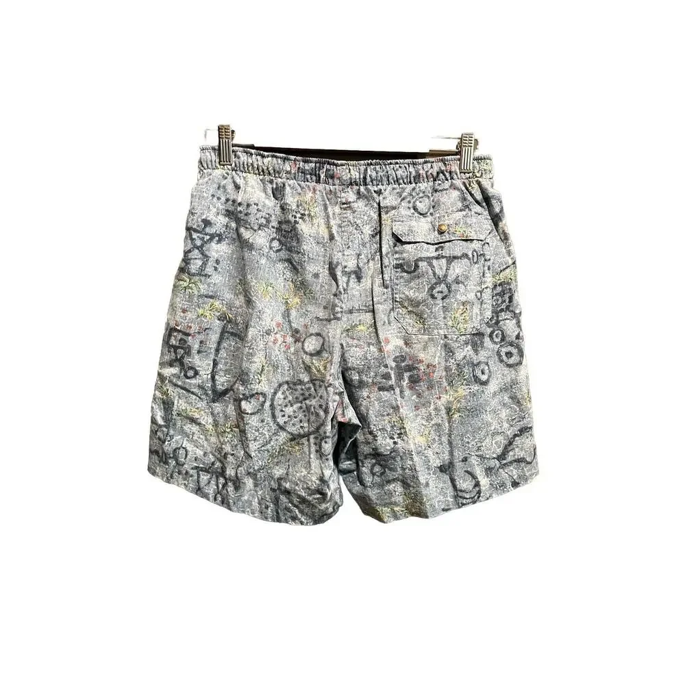 Reyn Spooner Multicolor Blue Hawaiian Men's Activewear Swim‎ Shorts Size M